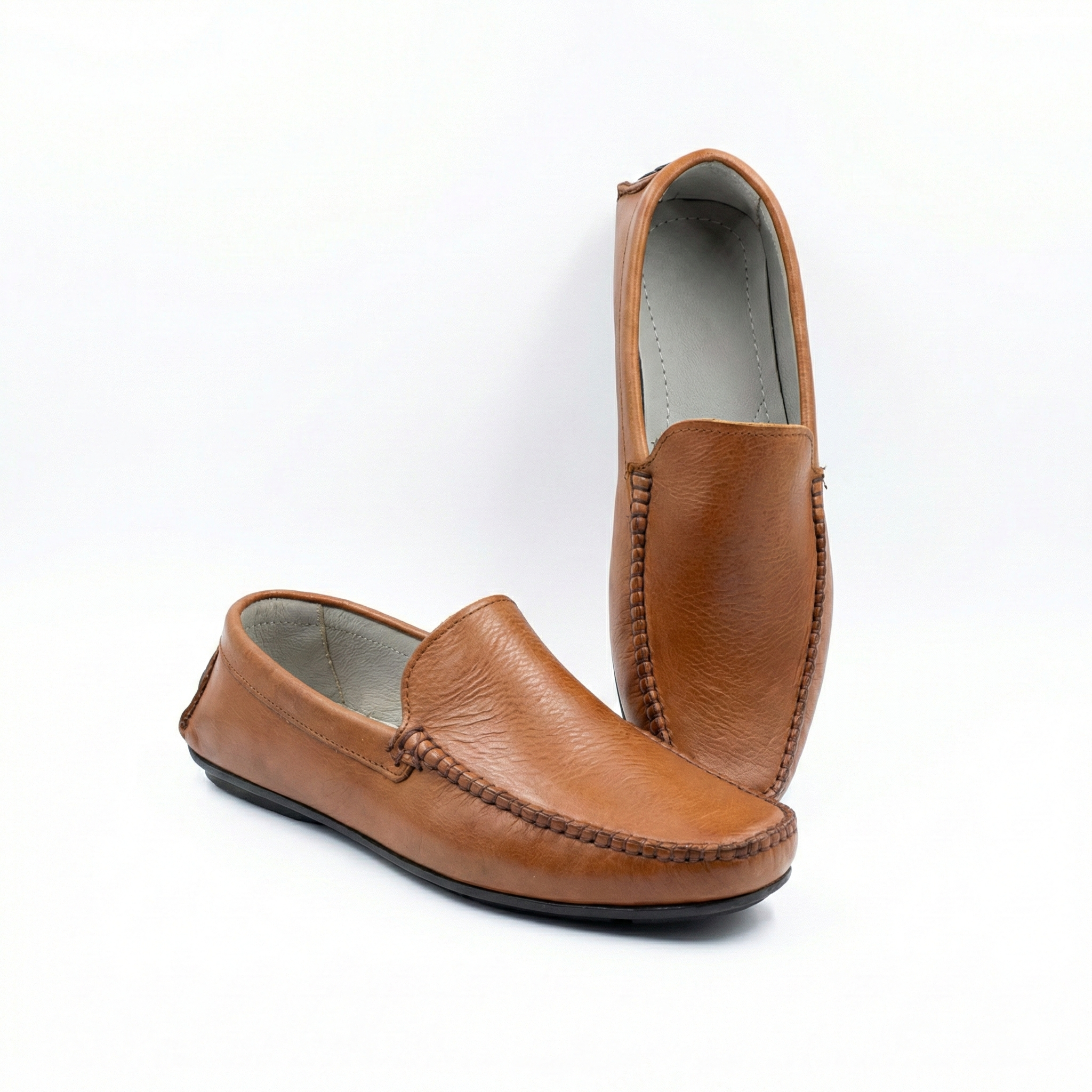 Men's Premium Genuine Leather Square-Toe Loafers