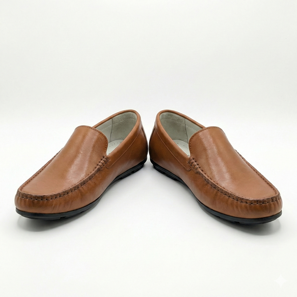 Men's Premium Genuine Leather Square-Toe Loafers