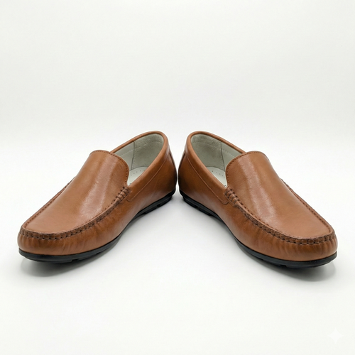 Men's Premium Genuine Leather Square-Toe Loafers