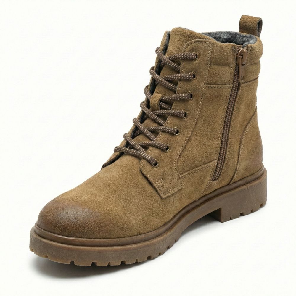 Genuine Suede Leather Lace-Up Boots for Men