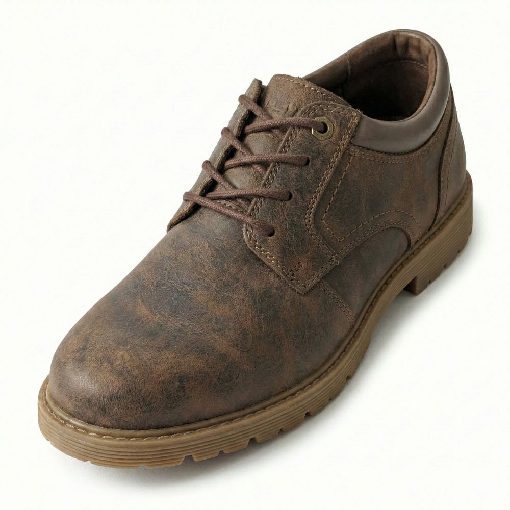 Genuine Leather Lace-Up Casual Shoes for Men