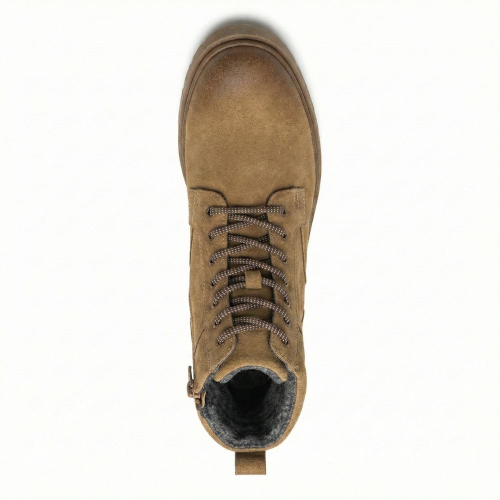 Genuine Suede Leather Lace-Up Boots for Men